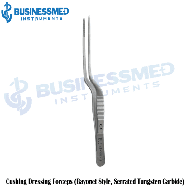 Cushing Dressing Forceps (Bayonet Style, Serrated Tungsten Carbide)