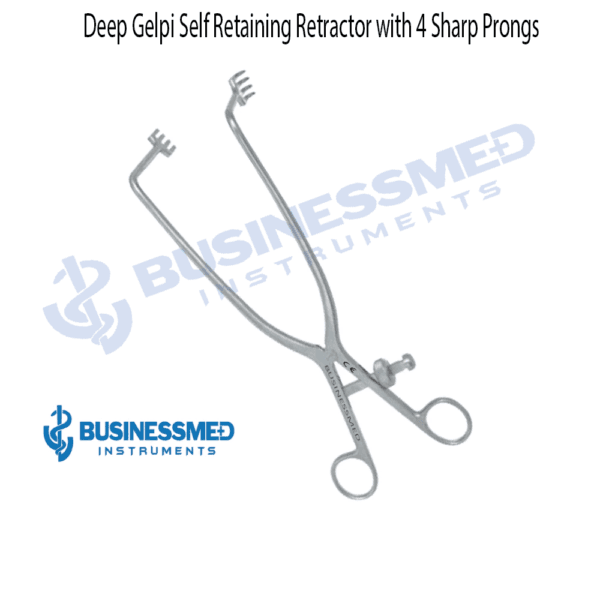 Deep Gelpi Self Retaining Retractor with 4 Sharp Prongs