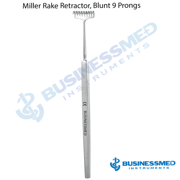 Miller Rake Retractor, Blunt 9 Prongs