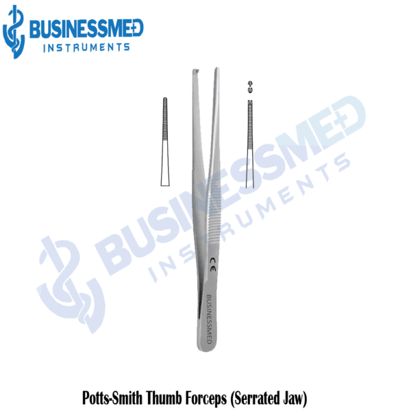 Potts Smith Thumb Forceps (Serrated Jaw)