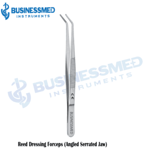 Reed Dressing Forceps (Angled Serrated Jaw)