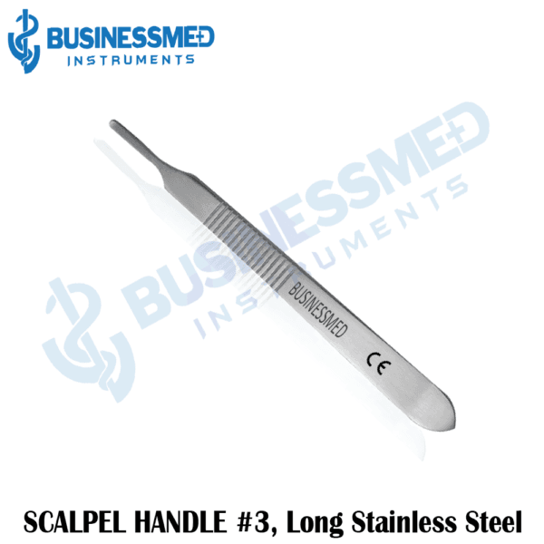 SCALPEL HANDLE #3, Long Stainless Steel