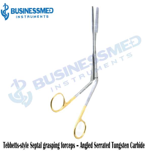 Tebbetts style Septal grasping forceps – Angled Serrated Tungsten Carbide