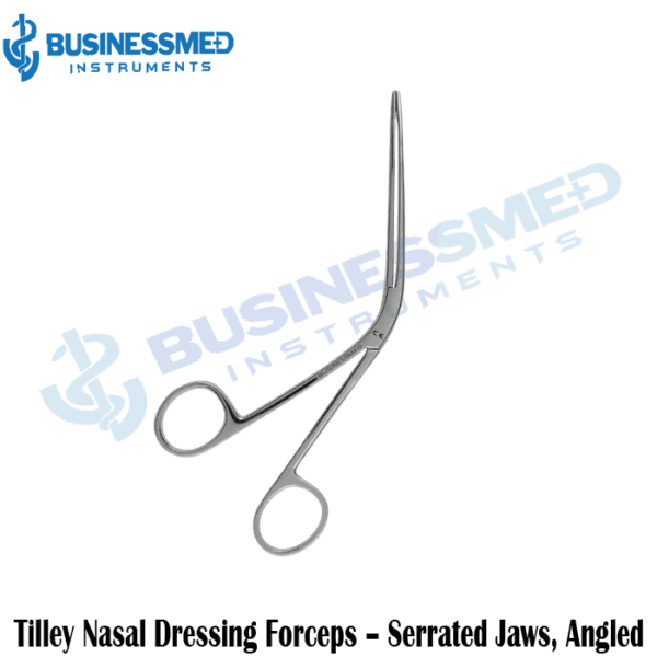 Tilley Nasal Dressing Forceps – Serrated Jaws, Angled