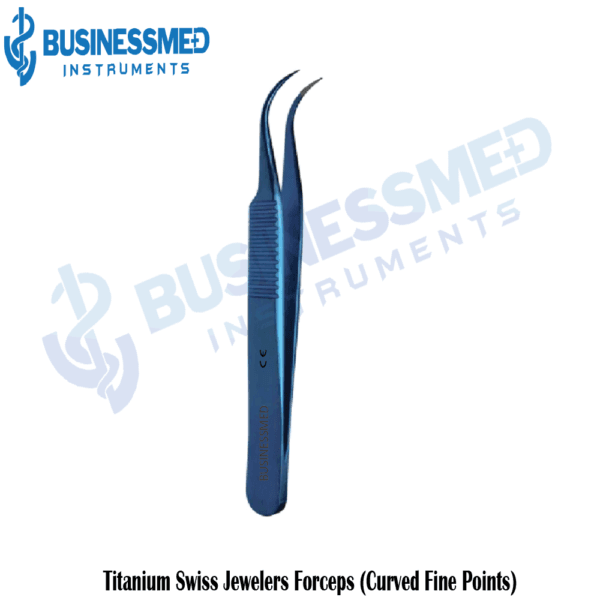 Titanium Swiss Jewelers Forceps (Curved Fine Points)