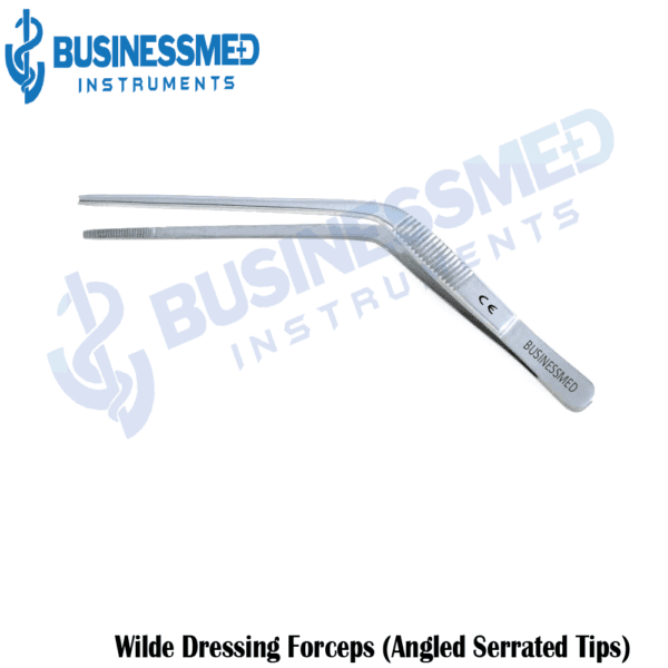 Wilde Dressing Forceps (Angled Serrated Tips)