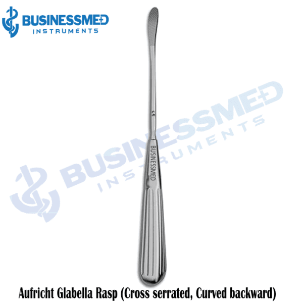 Aufricht Glabella Rasp (Cross serrated, Curved backward)