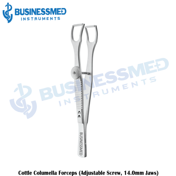 Cottle Columella Forceps (Adjustable Screw, 14mm Jaws)