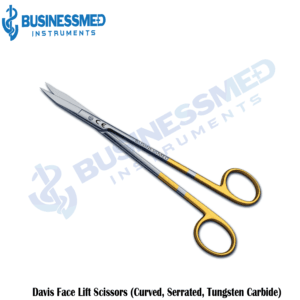 Davis Face Lift Scissors (Curved, Serrated, Tungsten Carbide)