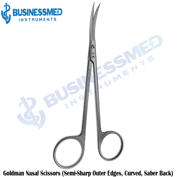 Goldman Nasal Scissors (Semi Sharp Outer Edges, Curved, Saber Back)