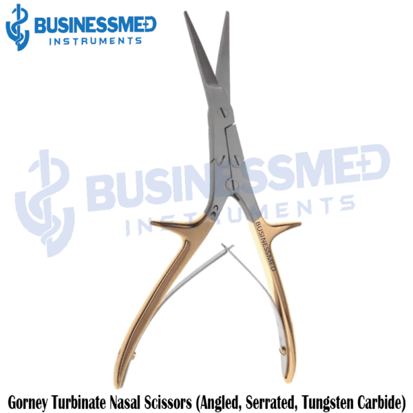 Gorney Turbinate Nasal Scissors (Angled, Serrated, Tungsten Carbide)