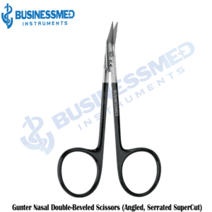 Gunter Nasal Double Beveled Scissors (Angled, Serrated SuperCut)