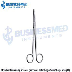 Mclndoe Rhinoplasty Scissors (Serrated, Outer Edges Semi Sharp, Straight)