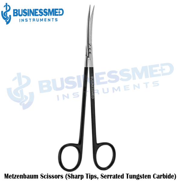 Metzenbaum Scissors (Sharp Tips, Serrated Tungsten Carbide)