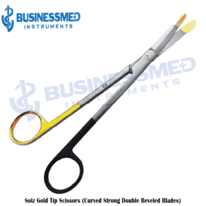 Solz Gold Tip Scissors (Curved Strong Double Beveled Blades)