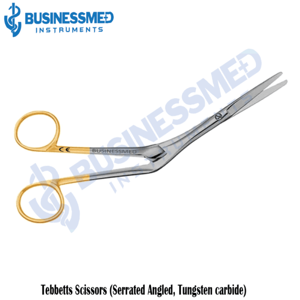 Tebbetts Scissors (Serrated Angled, Tungsten carbide)