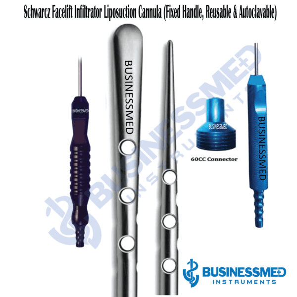 Schwarcz Facelift Infiltrator Liposuction Cannula (Fixed Handle, Reusable & Autoclavable)