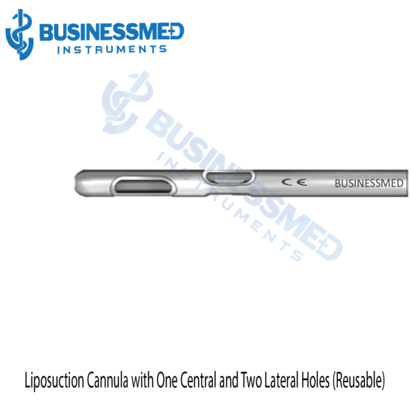 Liposuction Cannula with One Central and Two Lateral Holes (Reusable)