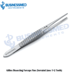 Gillies Dissecting Forceps Fine Serrated Jaws 12