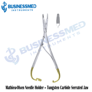 Mathieu Olsen Needle Holder Tungsten Carbide Serrated Jaw 1