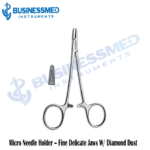 Micro Needle Holder Fine Delicate Jaws W Diamond Dust