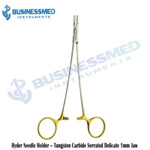Ryder Needle Holder Tungsten Carbide Serrated Delicate 1mm Jaw