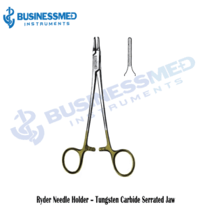 Ryder Needle Holder Tungsten Carbide Serrated Jaw