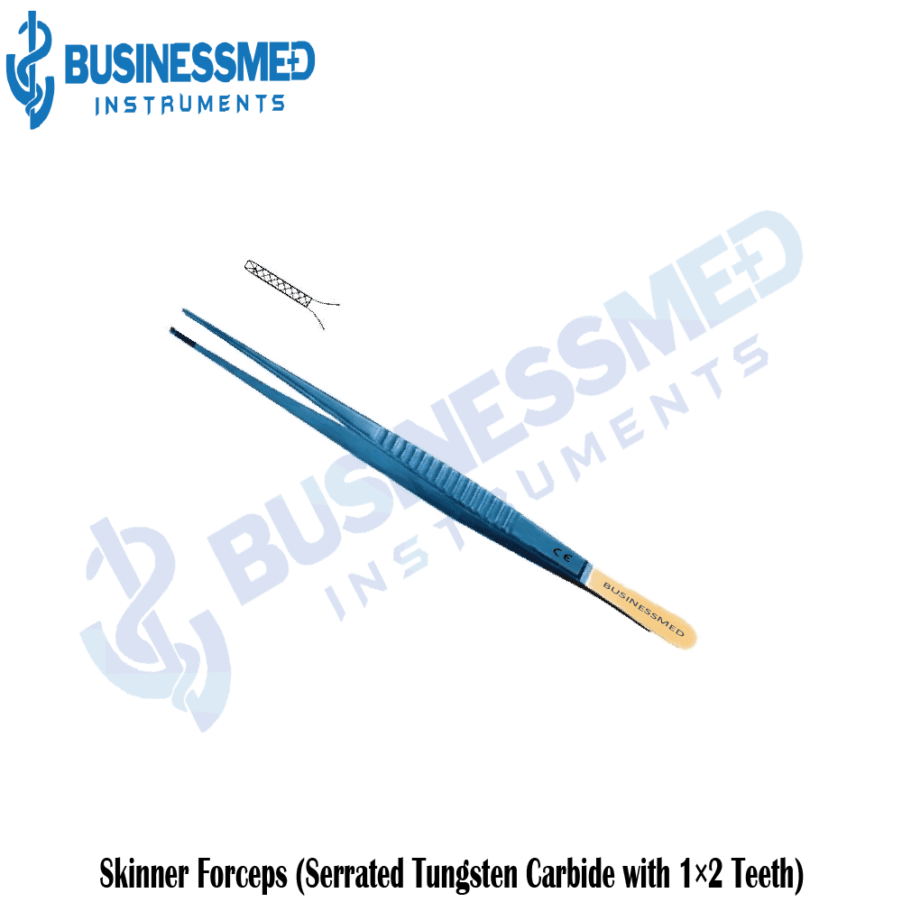 Skinner Forceps Serrated Tungsten Carbide with 1 x 2 Teeth Skinner Forceps Serrated Tungsten Carbide with 1 x 2 Teeth
