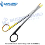 Solz Gold Tip Scissors Curved Strong Double Beveled Blades 2