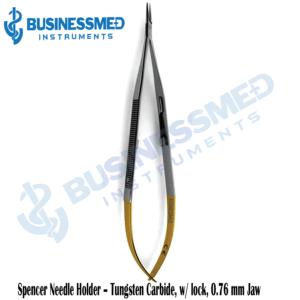 Spencer Needle Holder Tungsten Carbide w lock 0.76 mm Jaw