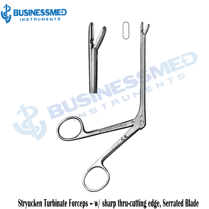 Stryucken Turbinate Forceps with sharp thru cutting edge Serrated Blade Stryucken Turbinate Forceps with sharp thru cutting edge Serrated Blade