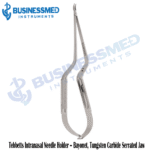 Tebbetts Intranasal Needle Holder Bayonet Tungsten Carbide Serrated Jaw