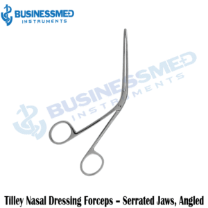 Tilley Nasal Dressing Forceps Serrated Jaws Angled