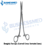 Bengola Forceps Curved Cross Serrated Jaws