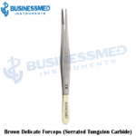 Brown Delicate Forceps Serrated Tungsten Carbide