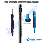 Carraway Harvester Cannula Spiral Three Port Reusable Autoclavable 1