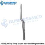 Cushing Dressing Forceps Bayonet Style Serrated Tungsten Carbide