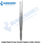 Cushing Thumb Forceps Serrated Tungsten Carbide Delicate