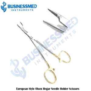 European Style Olsen Hegar Needle Holder Scissors - Surgical Grade Stainless Steel - BusinessMed Instruments