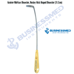 Graivier Mid-Face Dissector, Hockey Stick Shaped Dissector - Surgical Grade Stainless Steel - BusinessMed Instruments