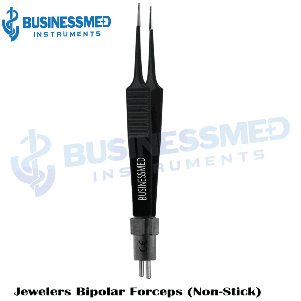 BusinessMed jewelers bipolar forceps, non-stick, straight tips