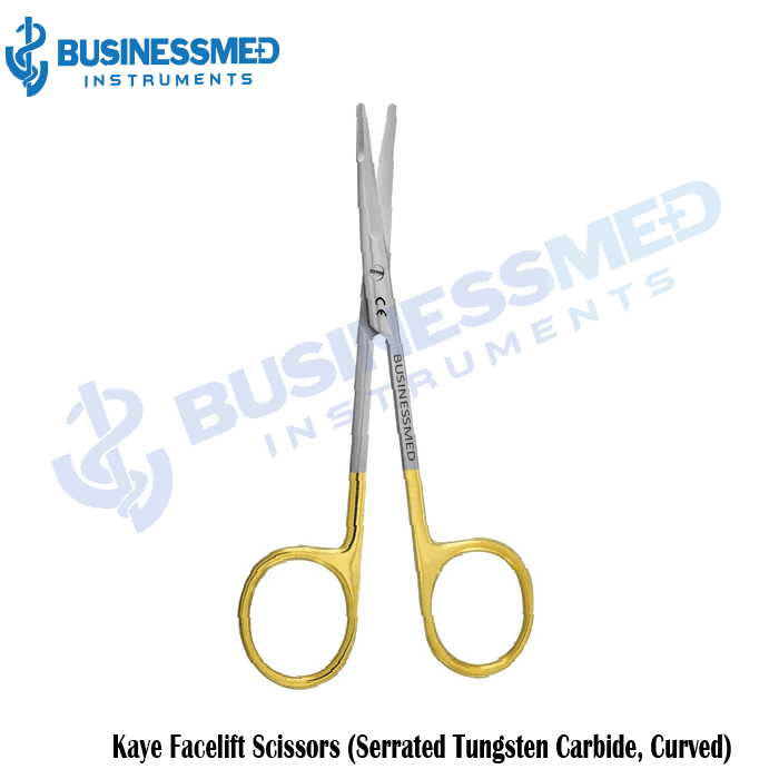 Kaye Facelift Scissors Serrated Tungsten Carbide Curved