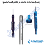 Liposuction Cannula Tip with Hold One Central Hole with Fixed Handle Reusable 1