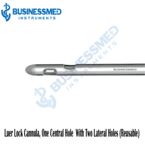 Luer Lock Cannula, One Central and Two Lateral Holes - Surgical Grade Stainless Steel - BusinessMed Instruments