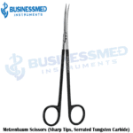 Metzenbaum Scissors Sharp Tips Serrated Tungsten Carbide