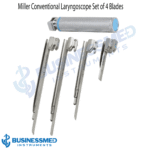 Miller Conventional Laryngoscope Set of 4 Blades 1