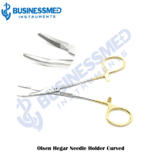 Olsen Hegar Needle Holder Curved - Surgical Grade Stainless Steel - BusinessMed Instruments