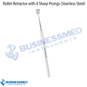 Rollet Retractor with 4 Sharp Prongs Stainless Steel