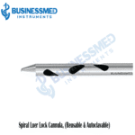 Spiral Luer Lock Cannula Reusable Autoclavable 1