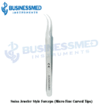 Swiss Jeweler Style Forceps Micro Fine Curved Tips